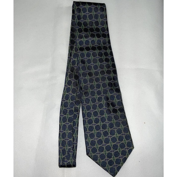 Lanvin Paris Men’s 100% Silk Tie Blue Green And Gold Iridescent Necktie NWOT - Picture 1 of 7